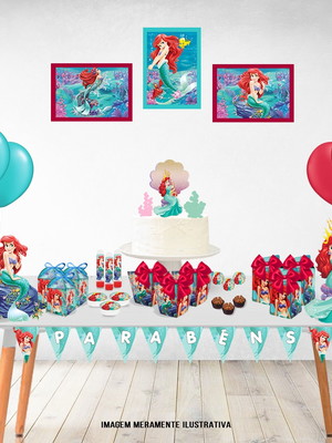 Kit só um bolinho médio - ariel pequena sereia