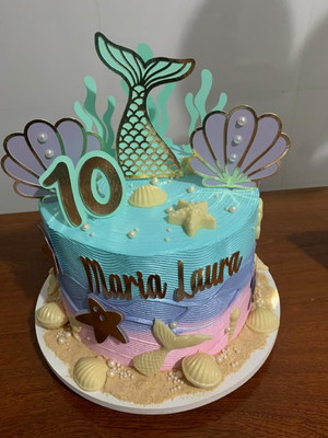 Topo de bolo sereia