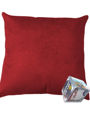 1 almofada decorativa cheia camurça suede 40x40 vermelha
