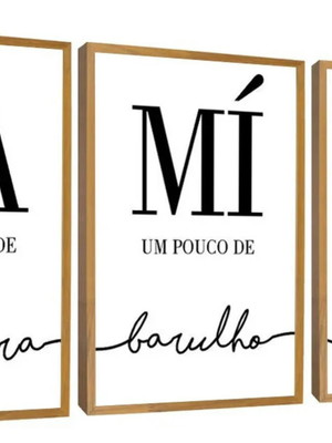 3 quadros decorativos com frases sala família moldura vidro