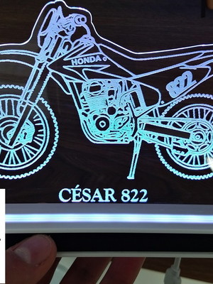 Luminária abajur de acrílico com led crf 230