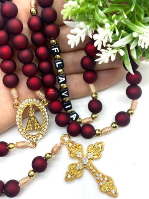 Terço personalizado com nome -modelo luxo