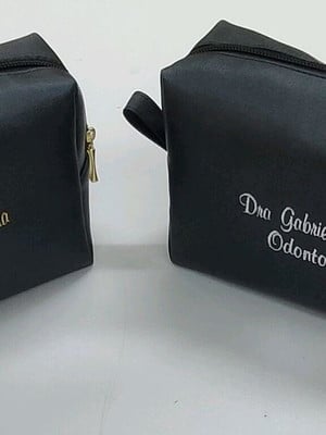 Kit 30 necessaire couro sintético personalizada