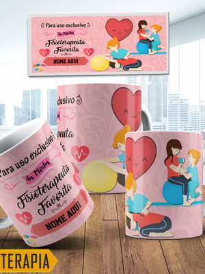Caneca fisioterapia fisioterapeuta personalizada com nome