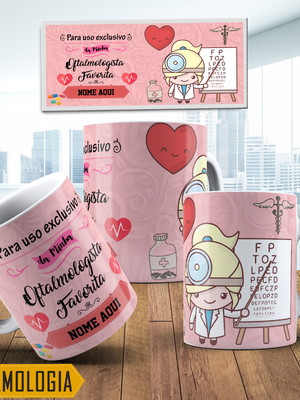 Caneca oftalmologista personalizada com nome