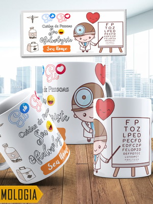 Caneca oftalmologista personalizada com nome