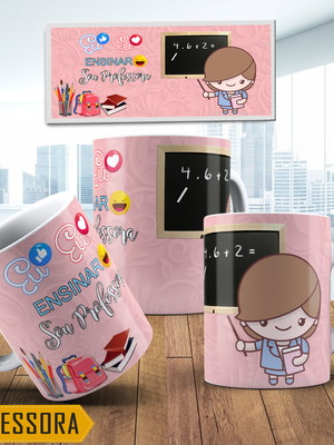 Caneca professora pedagogia personalizada com nome