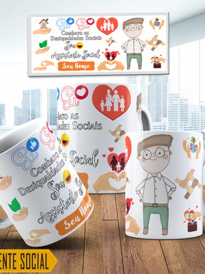 Caneca assistente social personalizada com nome
