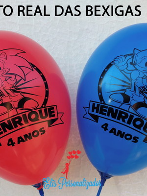 Bexigas personalizadas tema sonic