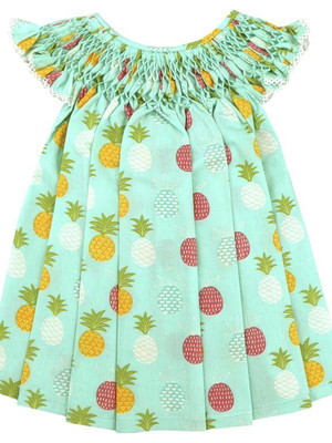 Vestido casinha de abelha abacaxi - 24 meses