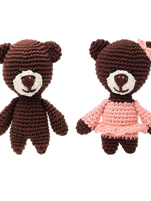 Casal de ursinhos em amigurumi
