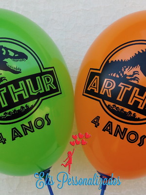 Bexigas personalizadas tema jurassic park
