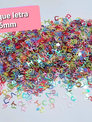 Aplique letra lantejoula colorido sortido-100g 2600pç