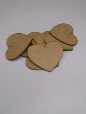20 coração 11x12 em mdf cru 3mm