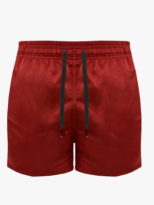 Short praia mauricinho masculina vermelho com cordão preto