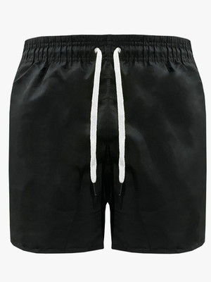 Short praia mauricinho masculina preta com cordão branco
