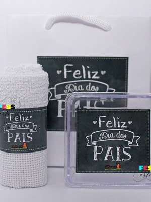Promoção kit lembrancinha dia dos pais caixinha e toalha