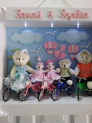 Quadro maternidade amor maior - gêmeas ciclistas