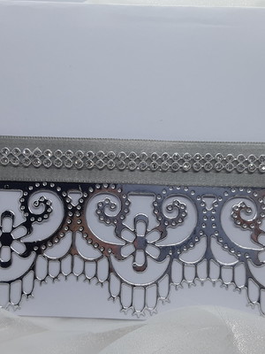 Convite completo branco e prata com strass