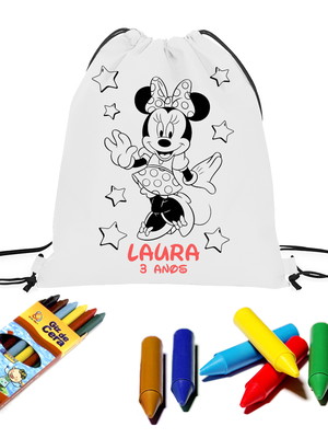 Mochila saco para pintar com giz de cera