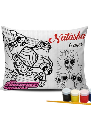 Kit de colorir meninas super poderosas almofada tinta