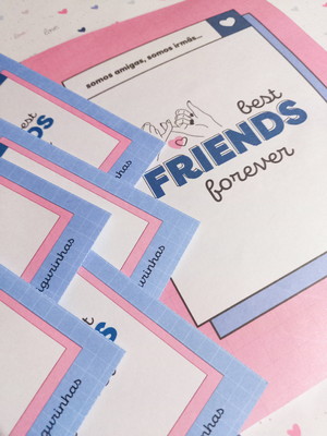 Álbum de figurinhas personalizado presente amiga