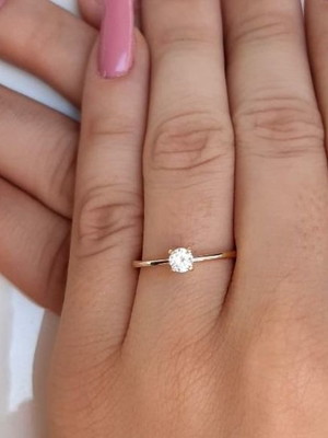 Anel solitário, anel de noivado, anel debutante banhado
