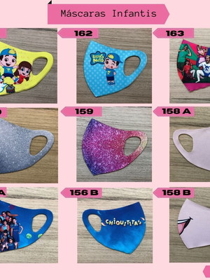Kit com 10 máscaras temas infantis(a escolher)