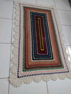 Tapete turco retangular crochê