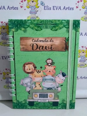 Caderneta de vacina safari capa dura personalizada + brinde