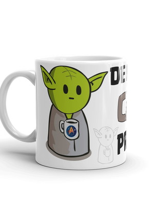 Caneca porcelana geek star wars yoda de muito café preciso