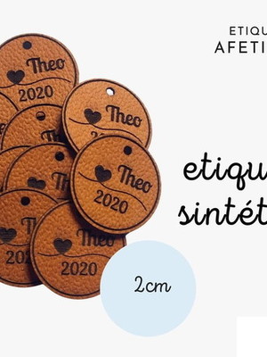 50 etiquetas couro sintético 2x2cm