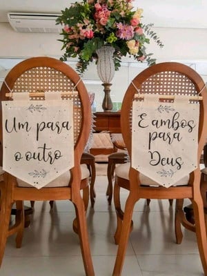Flâmula para cadeira dos noivos/decorativa