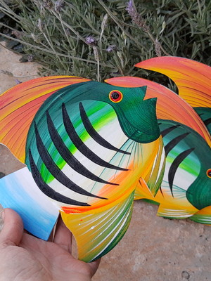 Decoração parede peixes verde