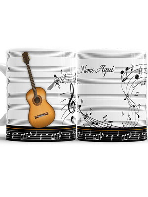 Caneca musica violão personalizado com nome