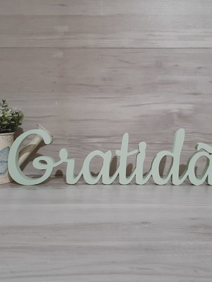 Gratidão - palavra de mesa em mdf