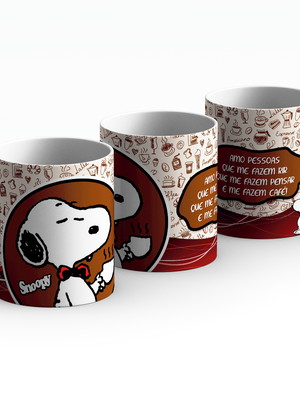 Caneca snoopy - amo gente que me faz café