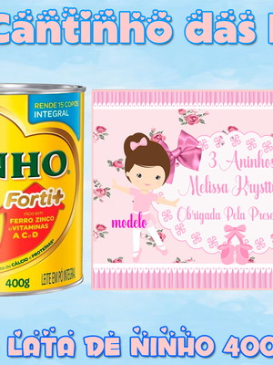 20 adesivos lata de leite ninho 400gr - bailarina