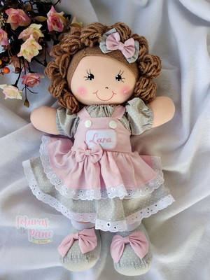 Boneca de pano 35cm com nome