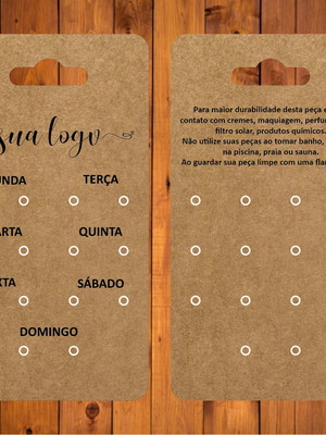 1000 tag kraft semaninhas - impressão na cor preto
