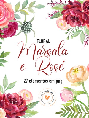 Kit digital clipart marsala
