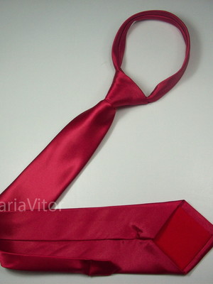 Gravata vermelha normal com nó permanente kit 8