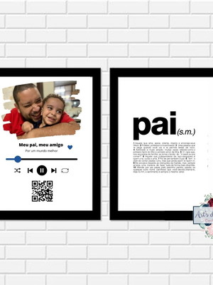 Quadro interativo com qr code + definição | dia dos pais