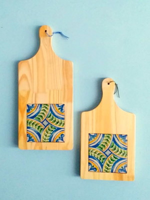 Kit de tábuas de madeira de pinus com azulejos