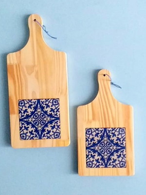 Kit de tábuas de madeira de pinus com azulejos
