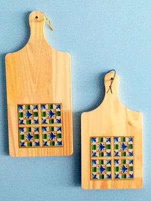 Kit de tábuas de madeira de pinus com azulejos