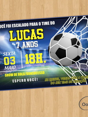 Convite aniversário futebol