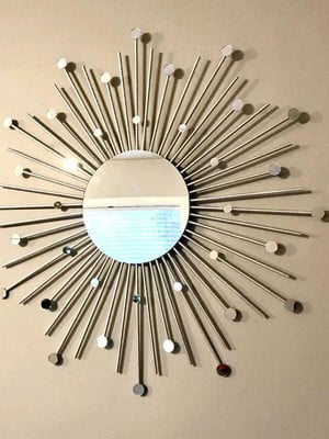 Espelho de madeira 70cm decorativo dourado cobre prata
