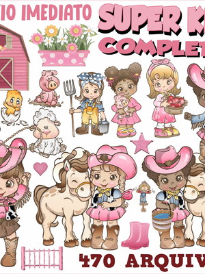 Kit digital fazendinha menina