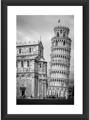 Quadro torre pisa italia decorar preto e branco
